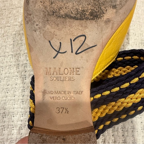 Malone Souliers X ROKSANDA 37/5 ITALY Yellow and Black Mules - Picture 8 of 15
